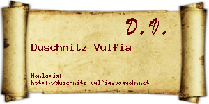Duschnitz Vulfia névjegykártya